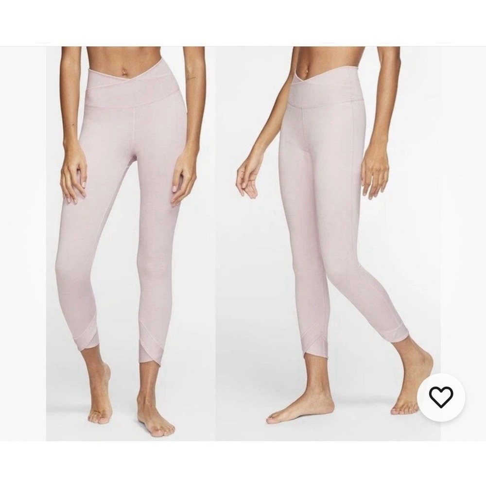 Nike Womens Yoga Wrap High Waist Leggings Barely Rose XXL 2X #0519